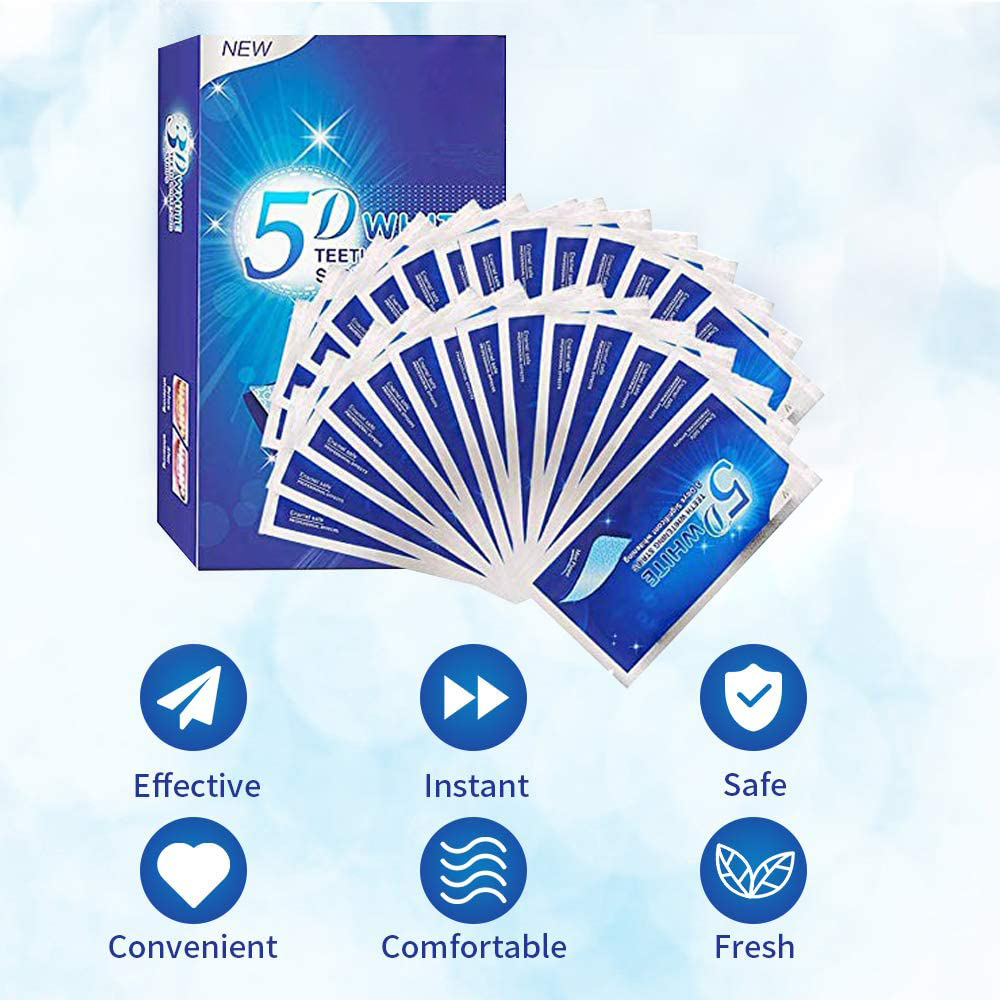 แผ่นฟอกสีฟันขาว 5D ไวท์เทนนิ่ง - Teeth Whitening Near Me บทวิจารณ์และราคา